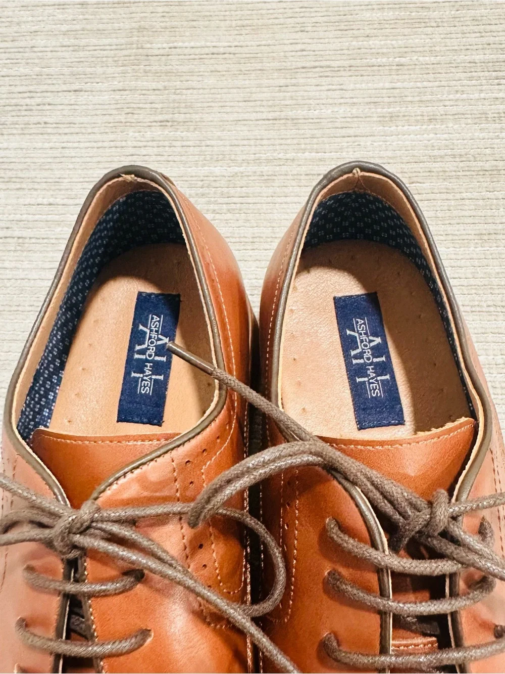 Ashford Hayes Define Men's Dress Shoes Cognac Tan Oxford Size 13M Model 055434